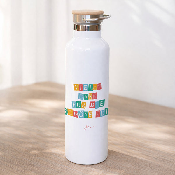 Trinkflasche Objekte 75 cl Danke bunt foto