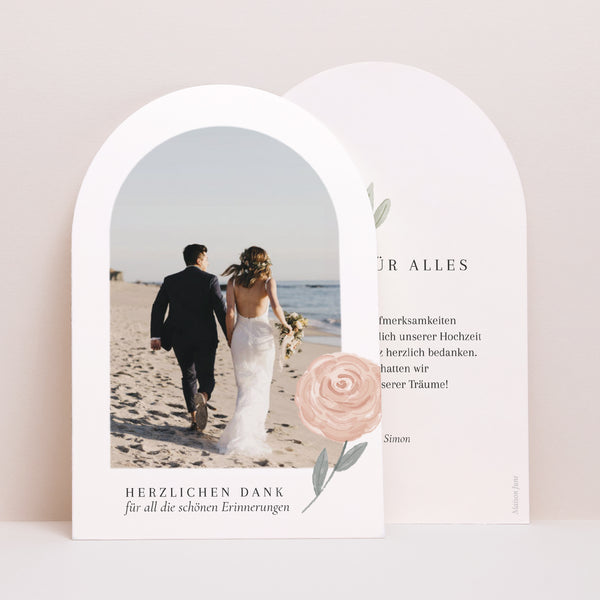 Dankeskarte Hochzeit Arche Floral eingerahmt foto