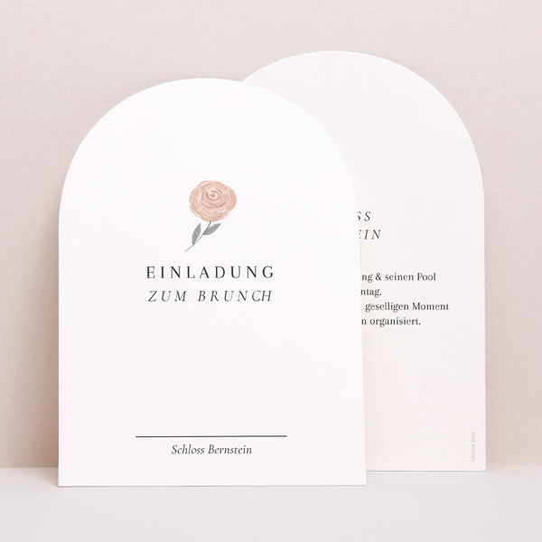 Einladungskarte Hochzeit Kleine Arche Floral eingerahmt foto