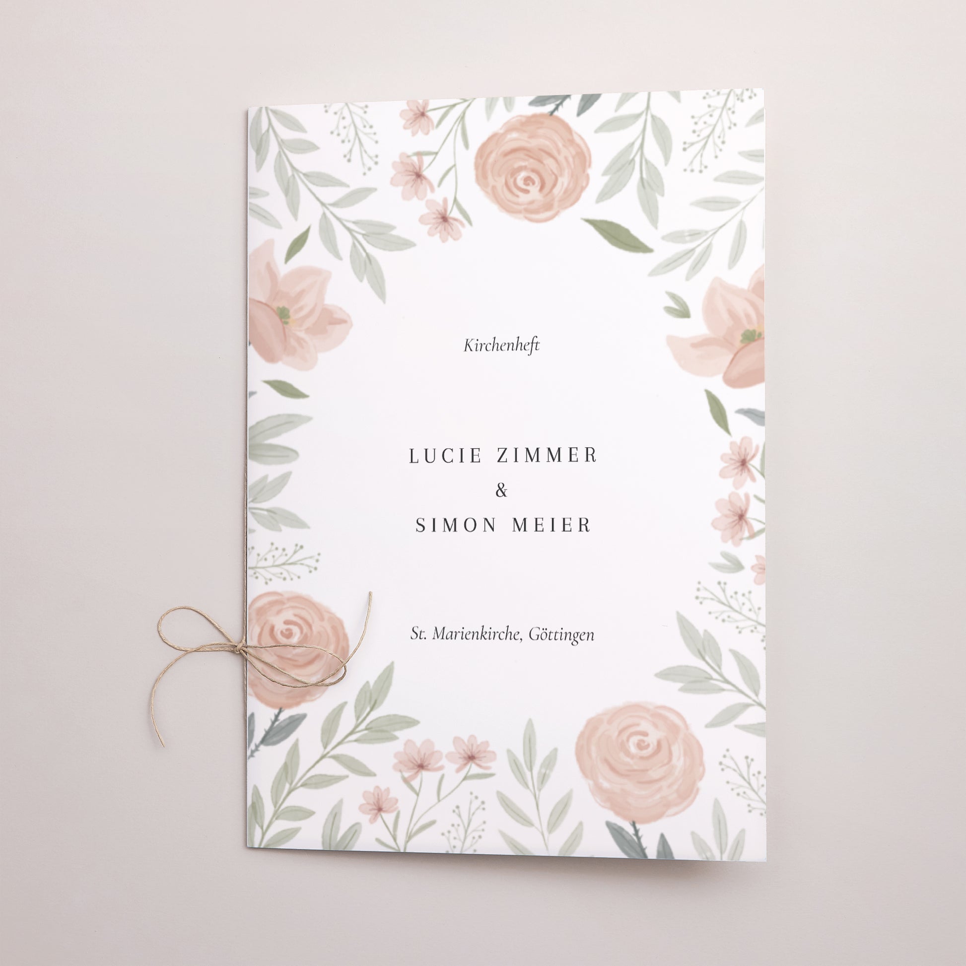 Kirchenheft Hochzeit Doppelflügel Floral eingerahmt foto N° 1