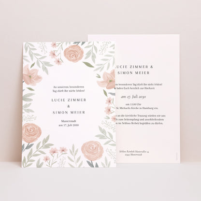 Hochzeitseinladung Floral eingerahmt foto N° 1