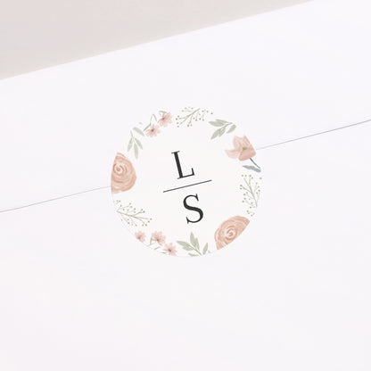 Sticker Hochzeit Rund Floral eingerahmt foto N° 2