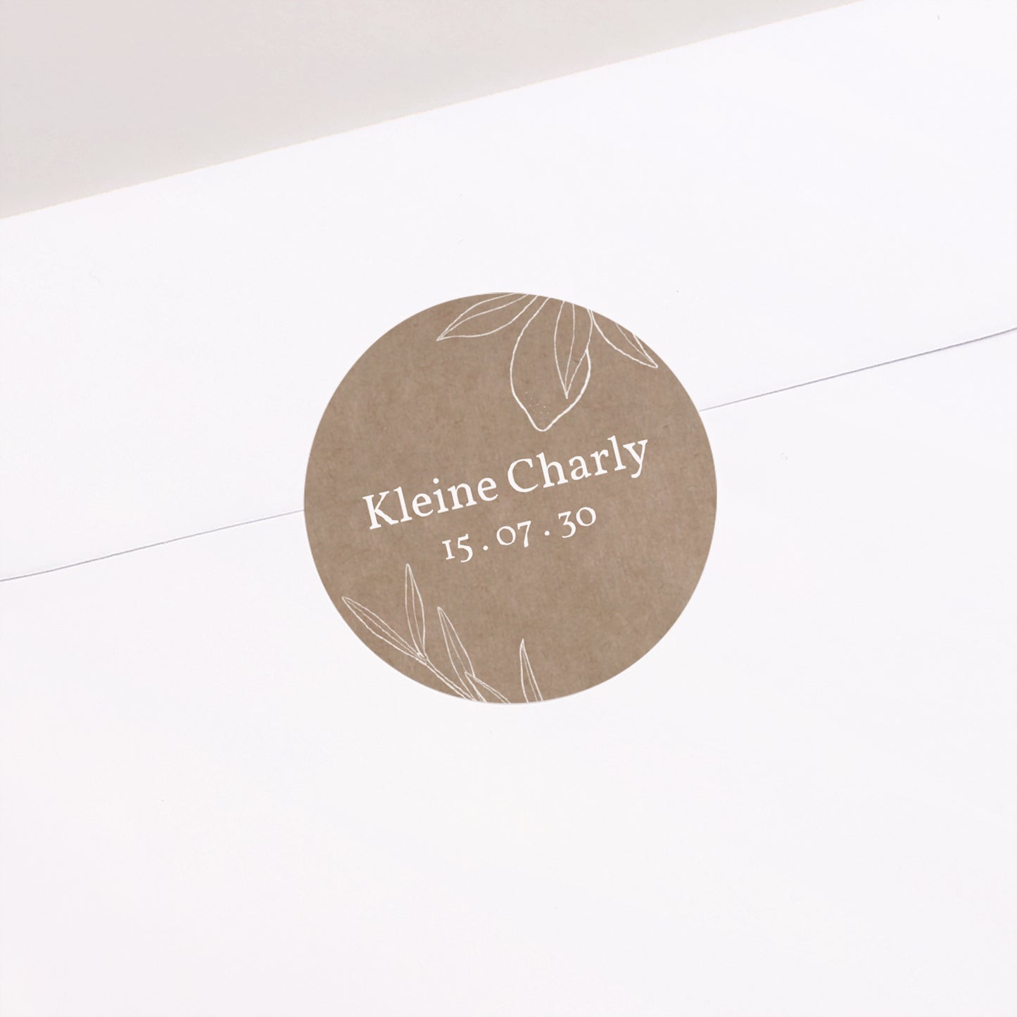Sticker Geburt Rund Kraft Motiv Herbarium foto N° 2