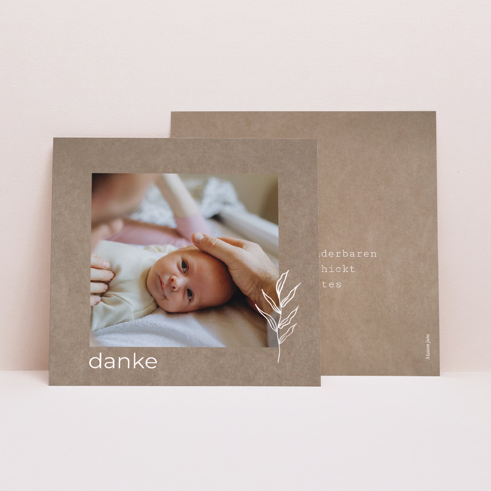 Dankeskarte Geburt Quadrat Strang und Kraft foto N° 1