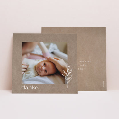 Dankeskarte Geburt Quadrat Strang und Kraft foto N° 1
