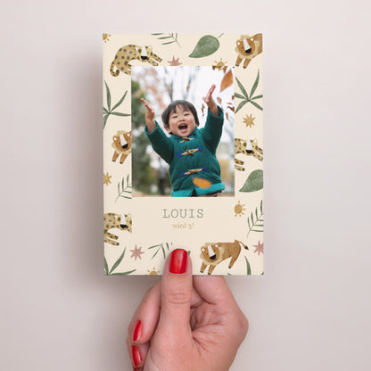 Einladungskarte Kindergeburtstag PortraitPorträt Tiere der Savanne foto N° 2