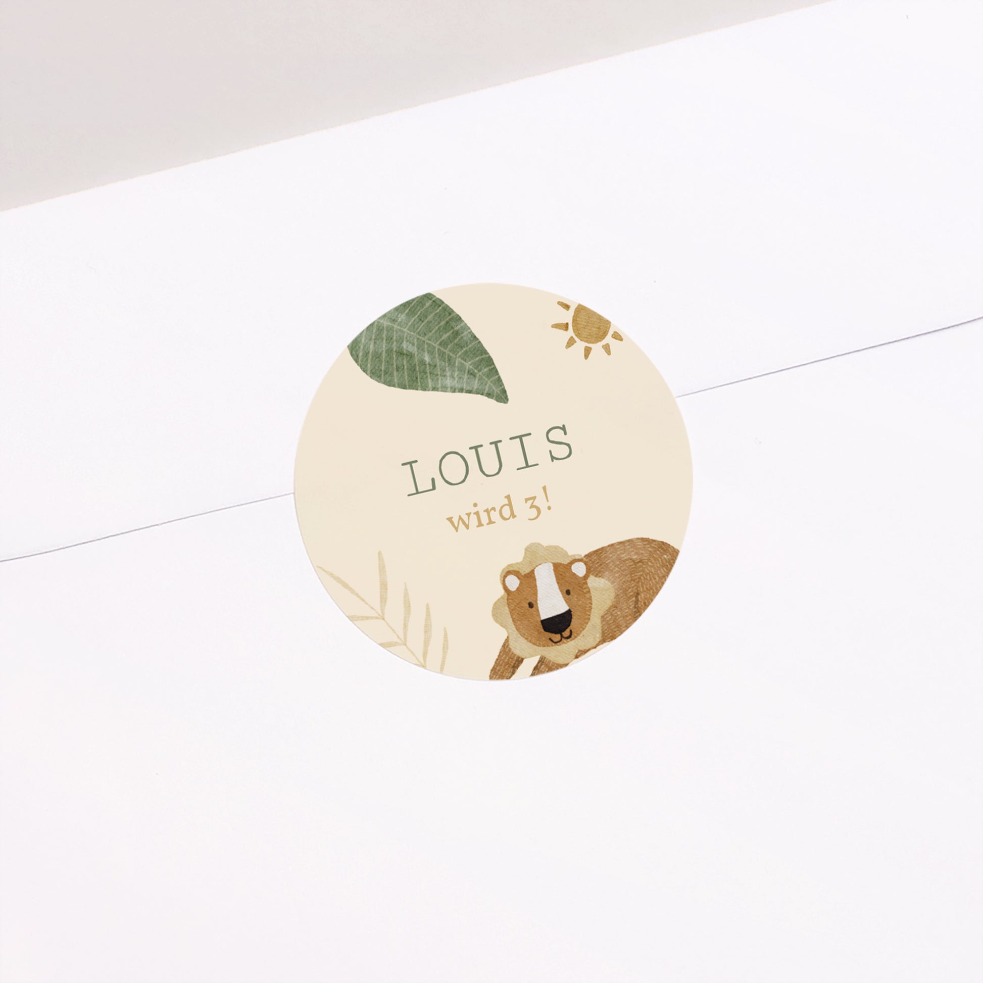 Sticker Kindergeburtstag Rund Tiere der Savanne foto N° 2