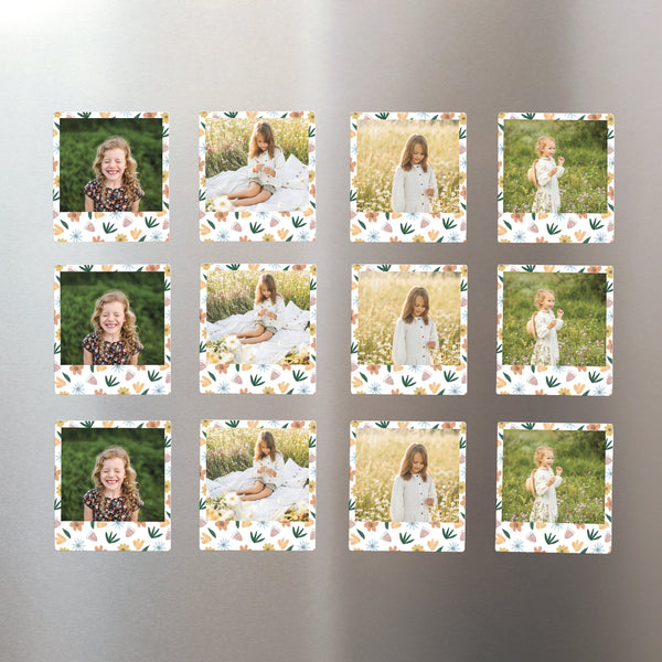 Fotoabzug Kindergeburtstag Pack mit 12, magnetisch Blumen foto