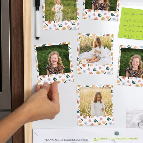Fotoabzug Kindergeburtstag Pack mit 12, magnetisch Blumen