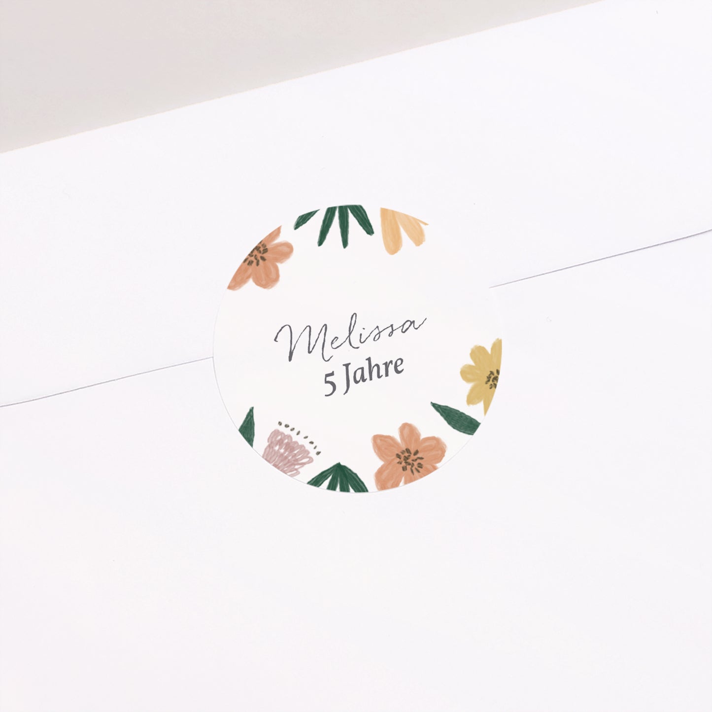 Sticker Kindergeburtstag Rund Blumen foto N° 2