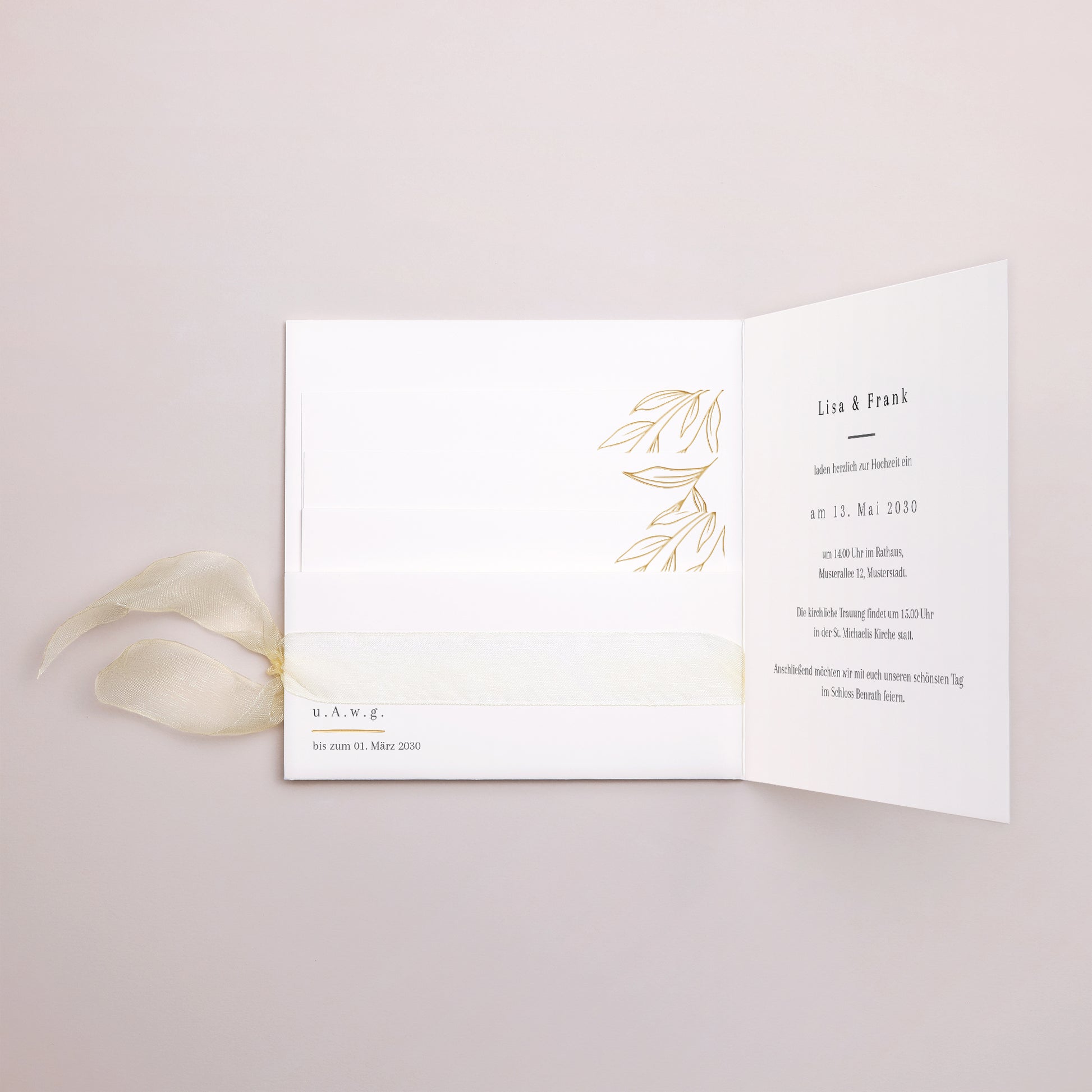 Hochzeitseinladung Quadratische Hülle, 3 Karten, Etikett foto N° 3