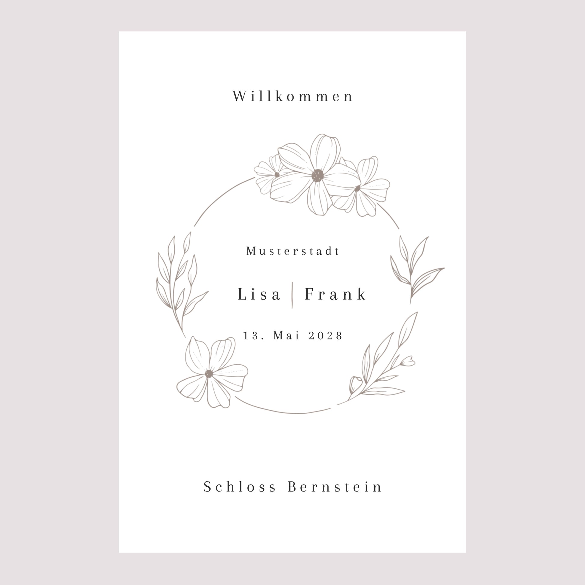 Begrüßungstafel Hochzeit Porträt 60 x 90 cm foto N° 2