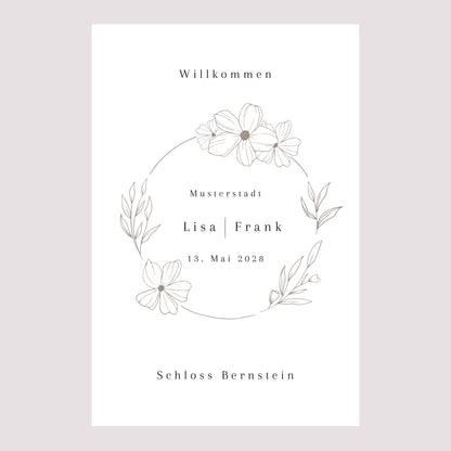 Begrüßungstafel Hochzeit Porträt 60 x 90 cm foto N° 2