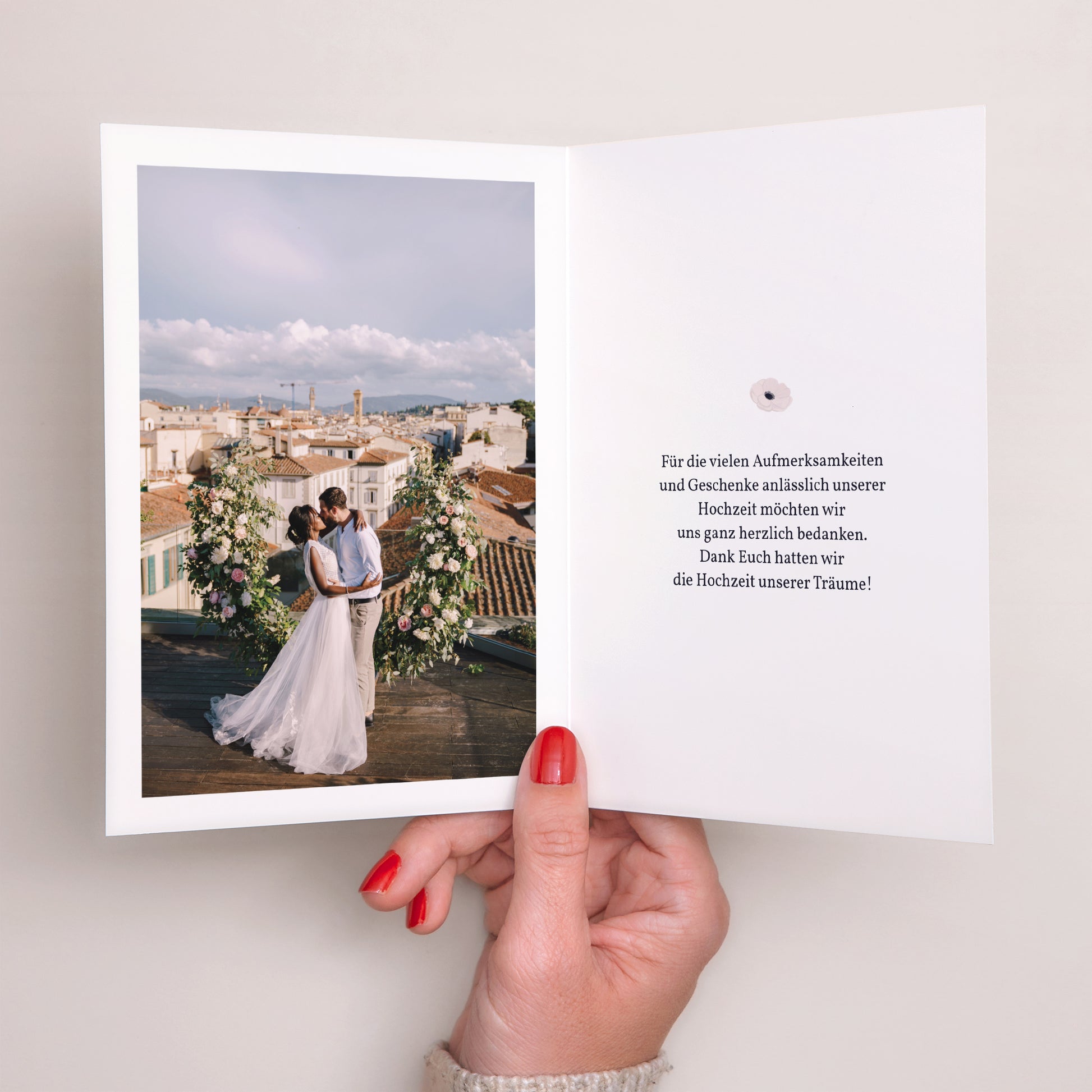 Dankeskarte Hochzeit Doppelflügelporträt foto N° 2