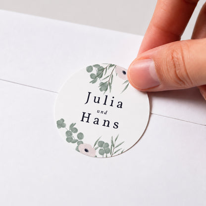 Sticker Hochzeit Rund Romantischer Rahmen foto N° 1