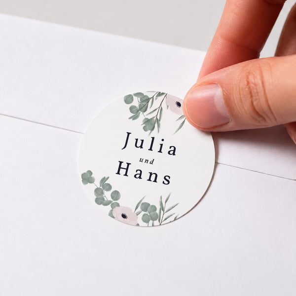 Sticker Hochzeit Rund Romantischer Rahmen foto