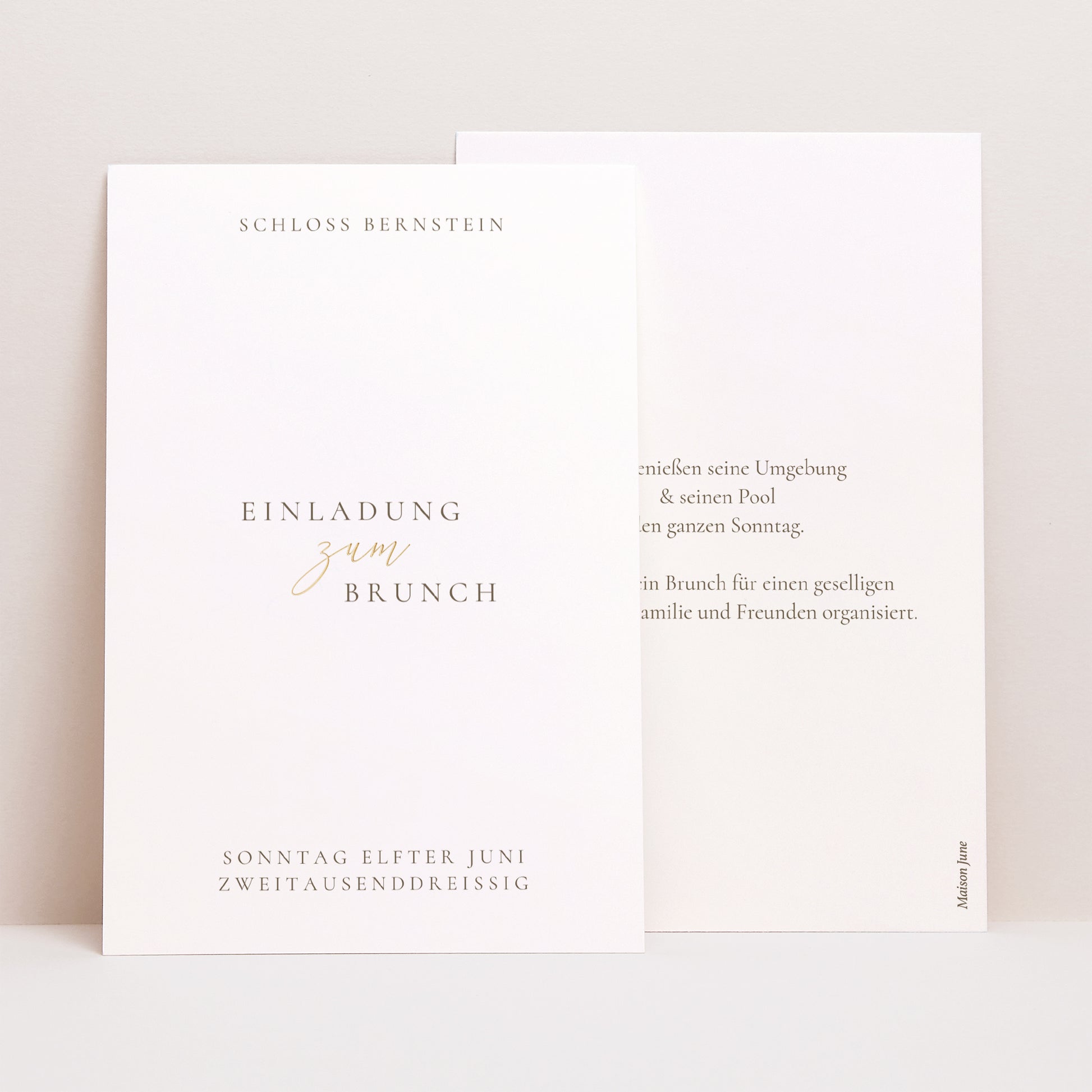 Einladungskarte Hochzeit PortraitPorträt Elegante Vergoldung foto N° 1