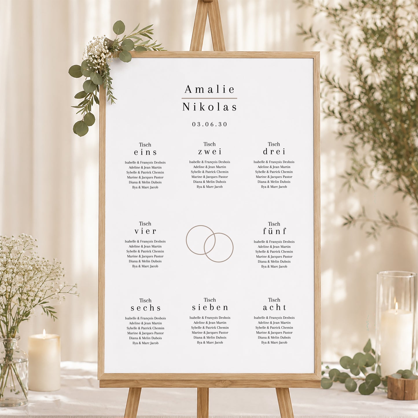 Sitzplan Hochzeit Porträt foto N° 1