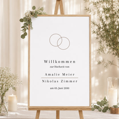 Begrüßungstafel Hochzeit Porträt 60 x 90 cm foto N° 1