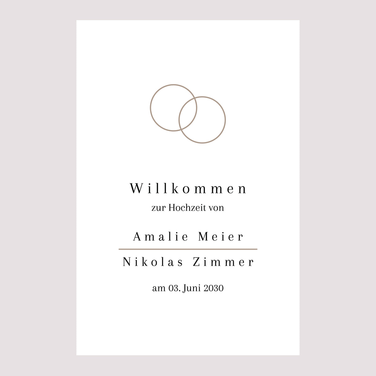 Begrüßungstafel Hochzeit Porträt 60 x 90 cm foto N° 2