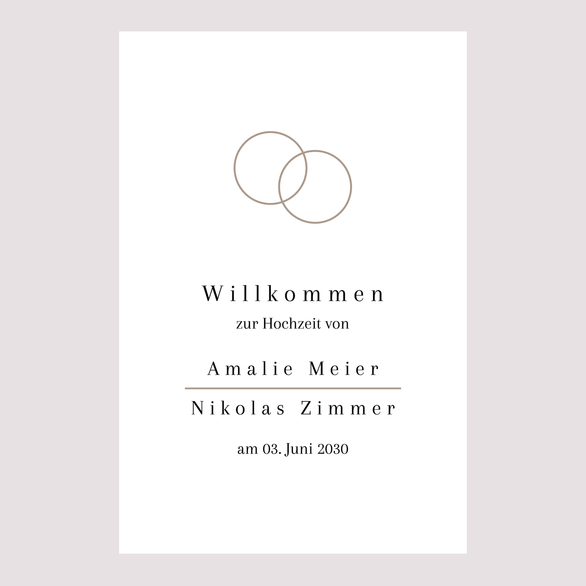 Begrüßungstafel Hochzeit Porträt 60 x 90 cm foto N° 2
