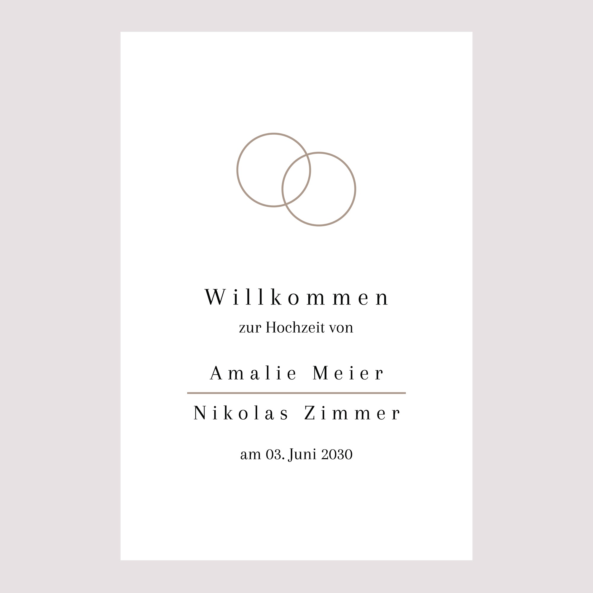 Begrüßungstafel Hochzeit Porträt 60 x 90 cm foto N° 2