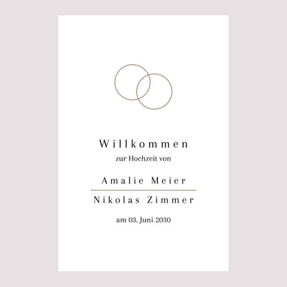 Begrüßungstafel Hochzeit Porträt 60 x 90 cm foto N° 2