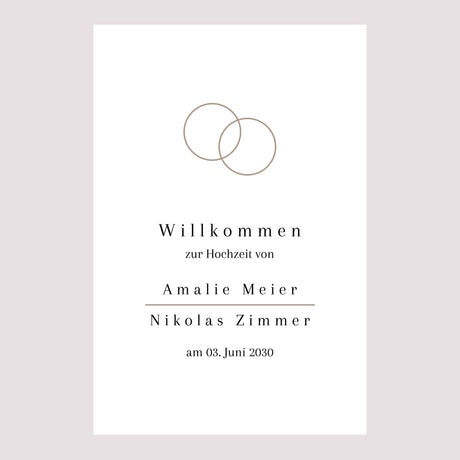 Begrüßungstafel Hochzeit Porträt 60 x 90 cm