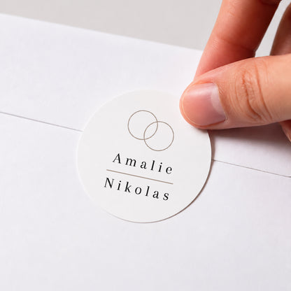Sticker Hochzeit Rund Verbundene Schicksale foto N° 1