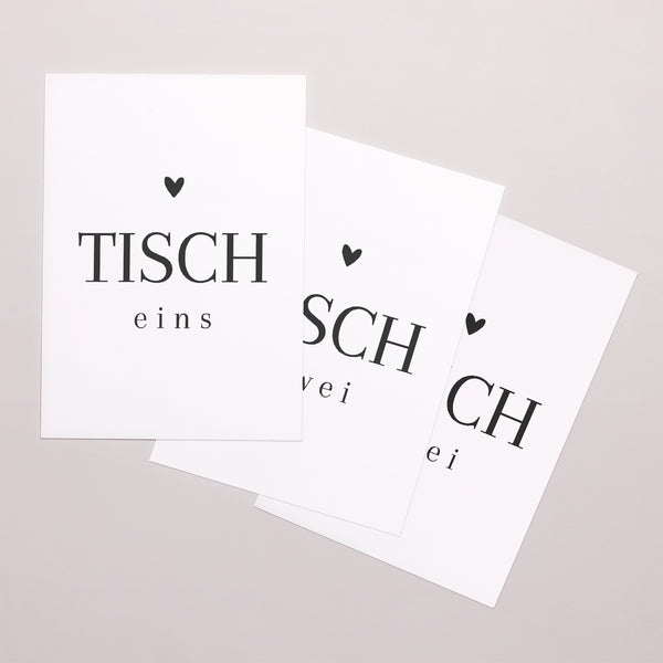 Tischnummern Hochzeit Rechteck Unermessliche Liebe foto