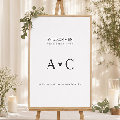 Begrüßungstafel Hochzeit Porträt 60 x 90 cm Unermessliche Liebe foto N° 1