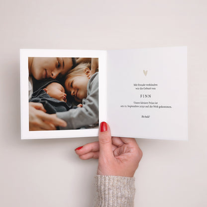 Geburtskarten Doppelflügiges Quadrat Herz Goldverzierung Mehrfachfotos foto N° 2