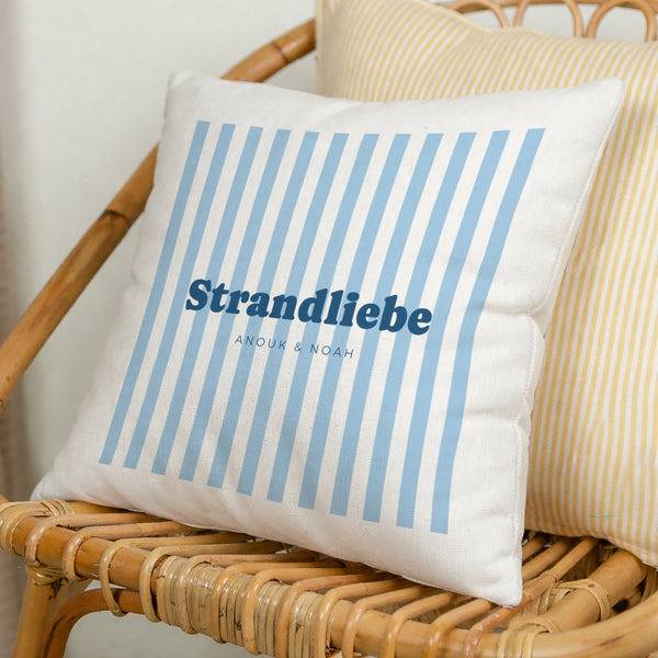 Kissen Objekte Natürliche Beige Liebe am blauen Strand foto