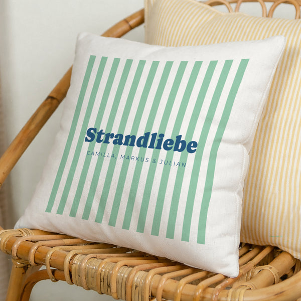 Kissen Objekte Natürliche Beige Liebe am grünen Strand foto