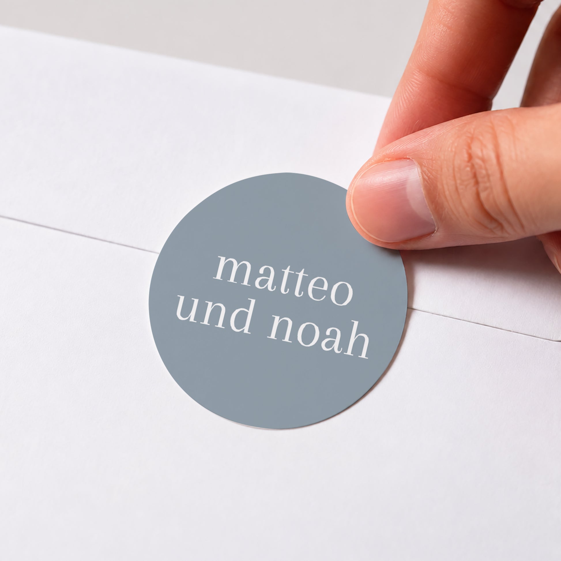 Sticker Geburt Rund Blaue Zwillinge foto N° 1
