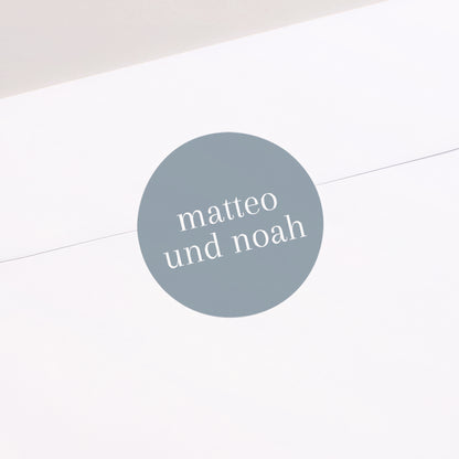 Sticker Geburt Rund Blaue Zwillinge foto N° 2