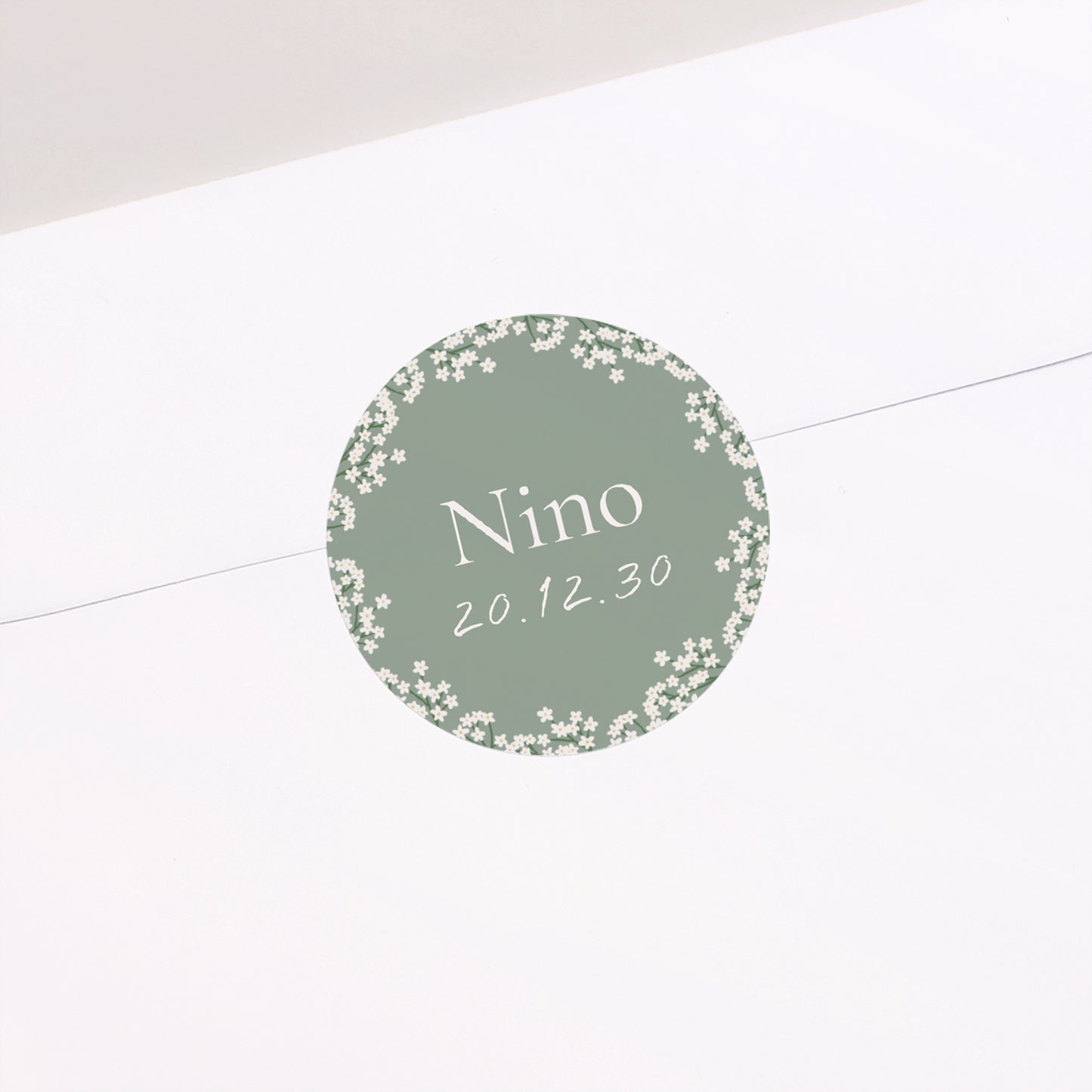 Sticker Geburt Rund Medaillon Natur foto N° 2