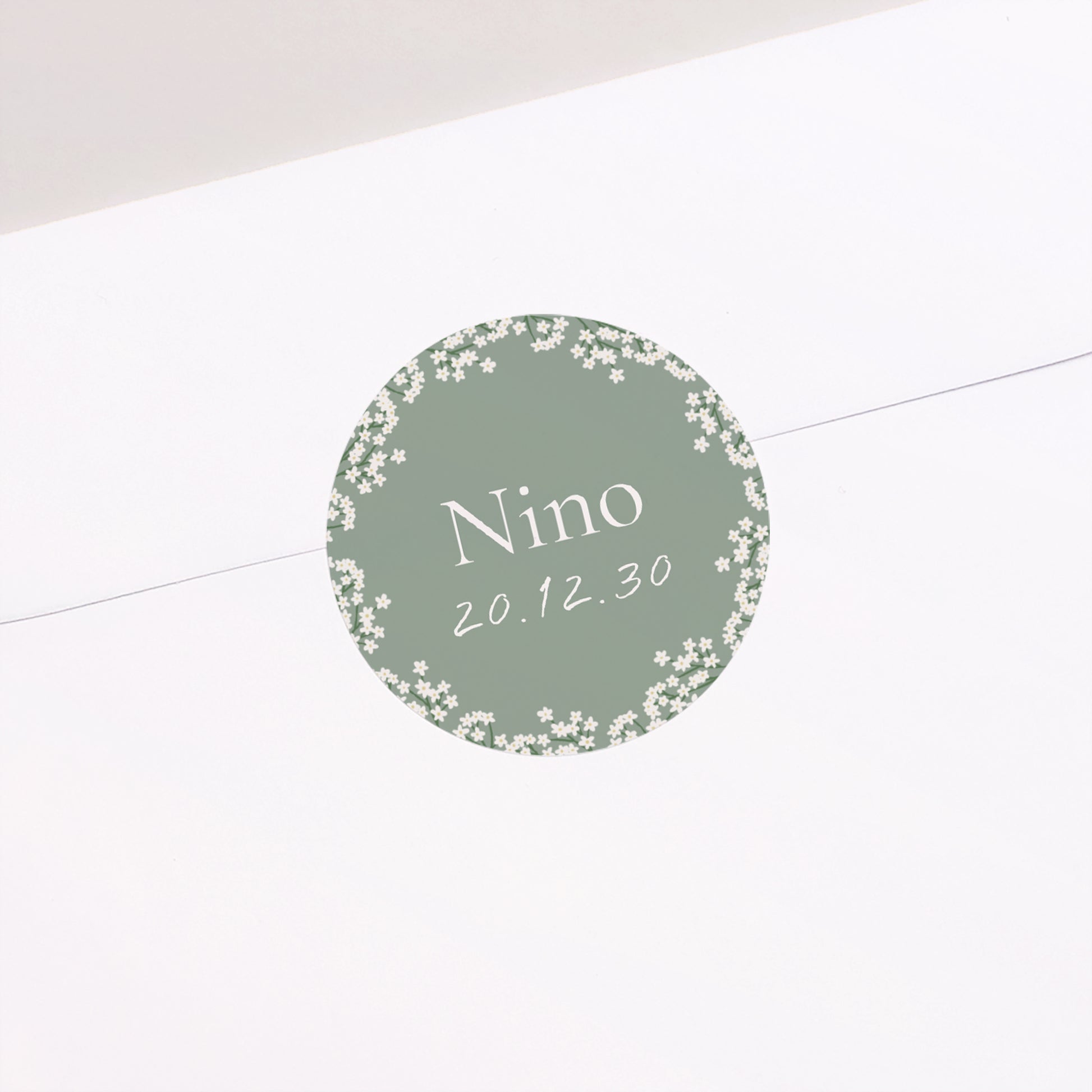 Sticker Geburt Rund Medaillon Natur foto N° 2
