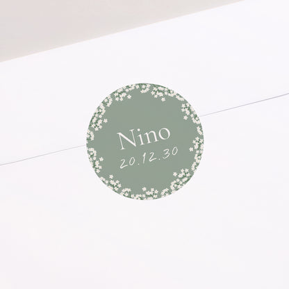 Sticker Geburt Rund Medaillon Natur foto N° 2