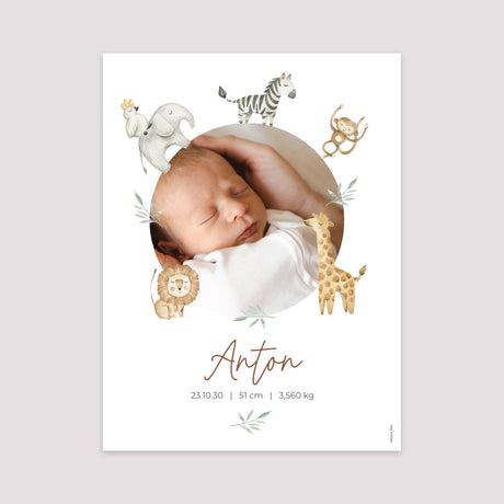 Poster Geburt Porträt Jungle Happiness