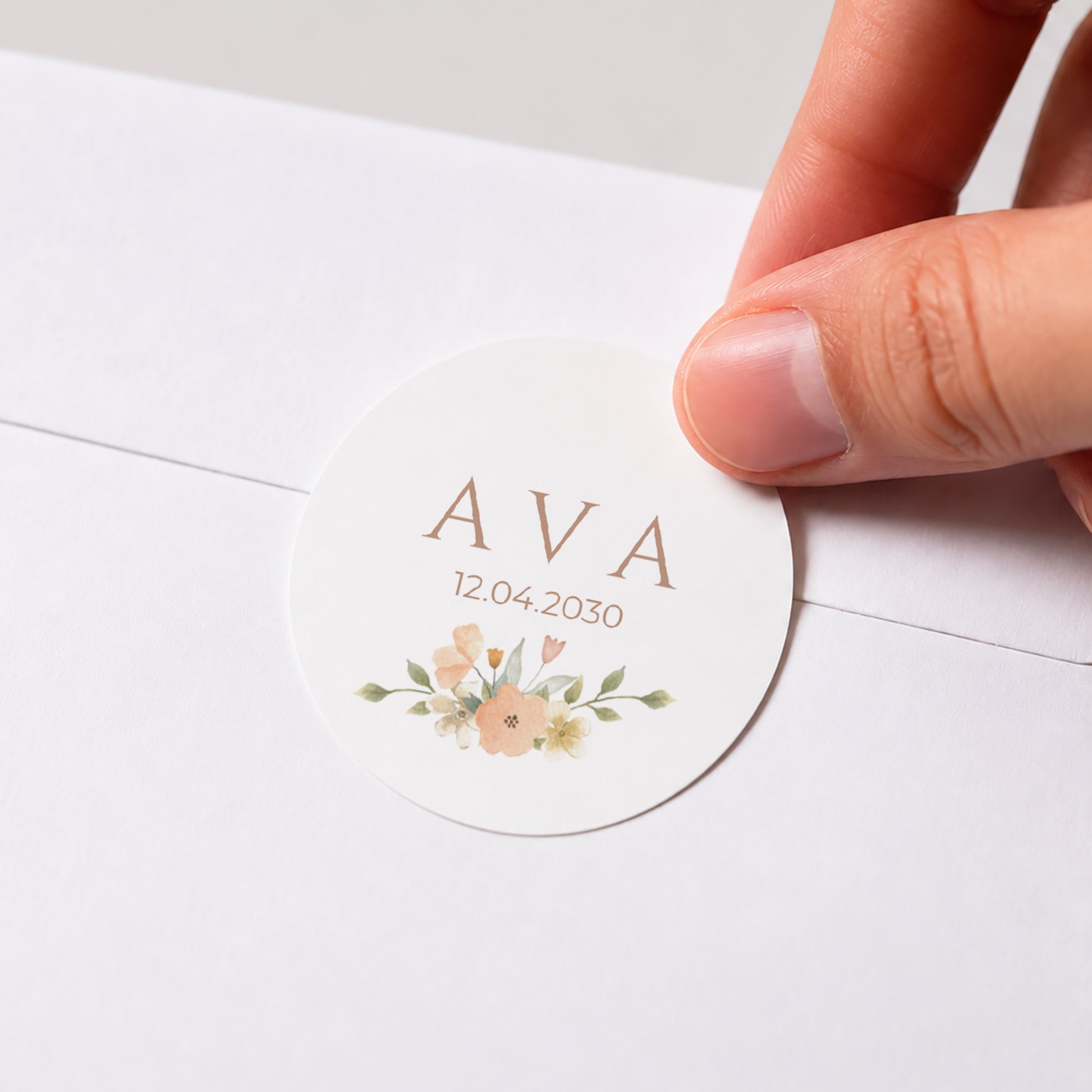 Sticker Geburt Rund Floralia foto N° 1