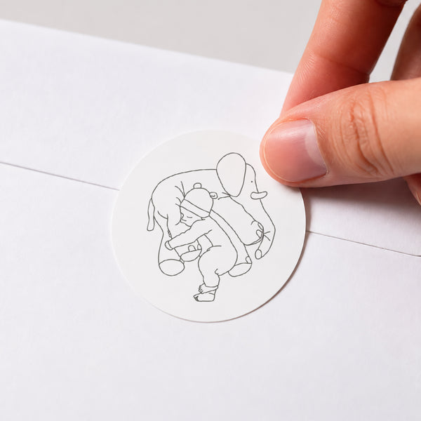 Sticker Geburt Rund Traumhafte Zärtlichkeit foto