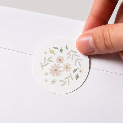 Sticker Geburt Rund Blumiges Duo foto N° 1