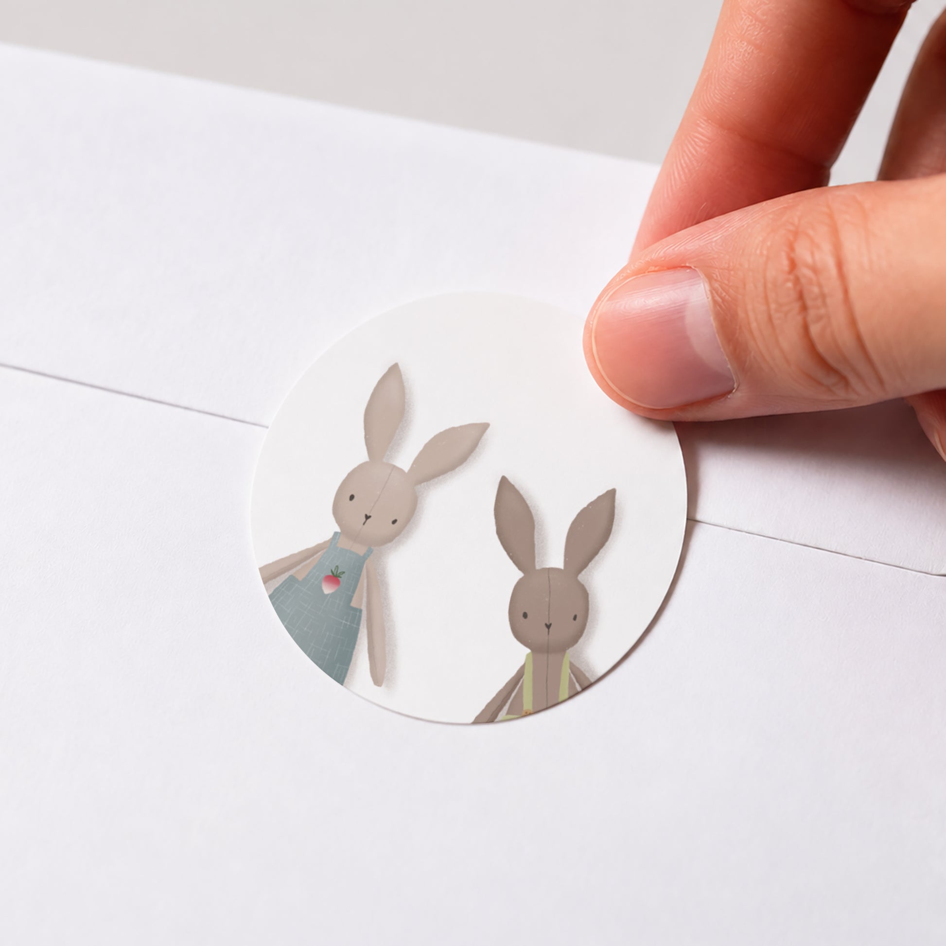 Sticker Geburt Rund Llittle Bunnies foto N° 1