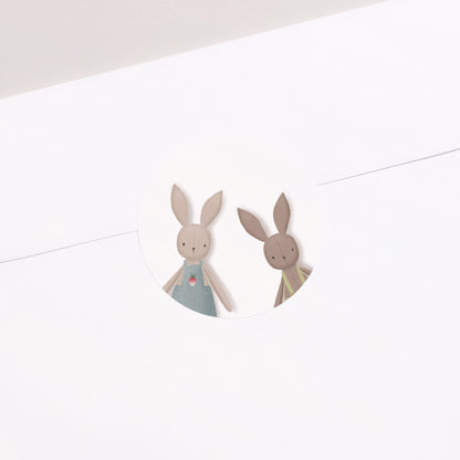 Sticker Geburt Rund Llittle Bunnies foto N° 2