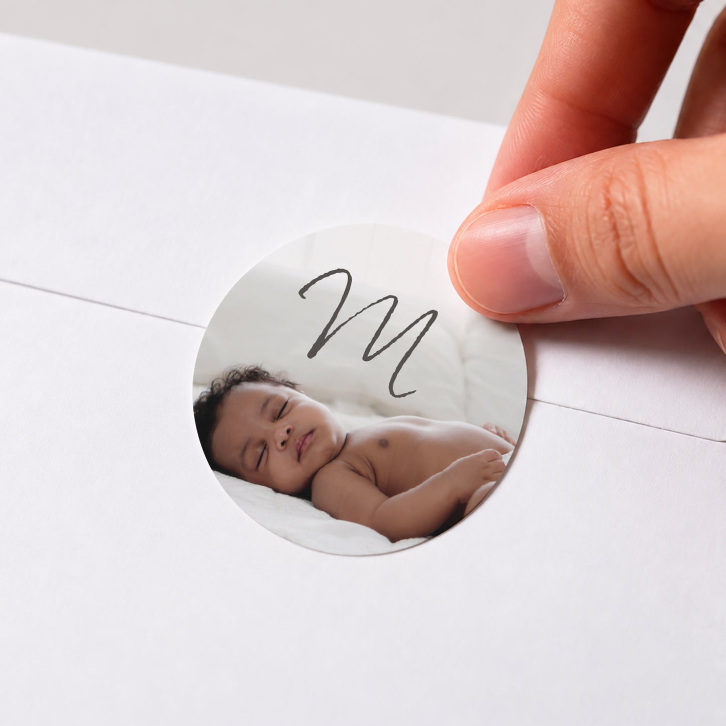 Sticker Geburt Rund Foto Keks foto N° 1