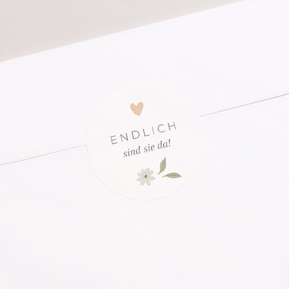 Sticker Geburt Rund Liberty-Motiv Sonnenblume Zwillinge foto N° 2