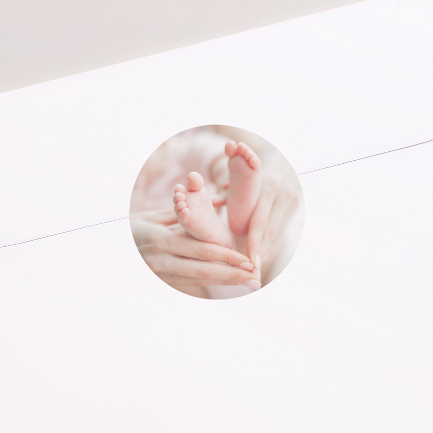 Sticker Geburt Rund Reines Rosa foto N° 2