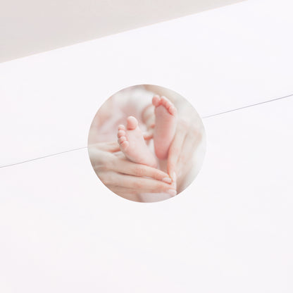 Sticker Geburt Rund Reines Rosa foto N° 2