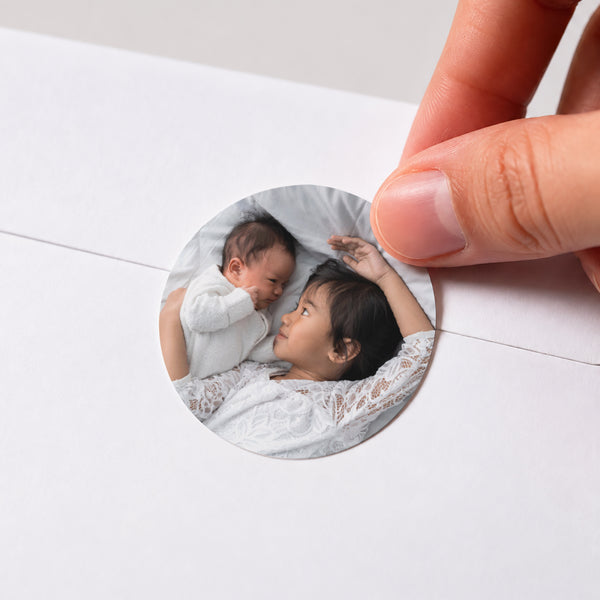 Sticker Geburt Rund Reinigen Kraft foto
